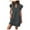 Dark Gray, variant on Womens Summer Dresses Ruffle Short Sleeve V Neck Mini Dress Casual Loose Solid Color Cute A Line Sundress （Navy，L）
