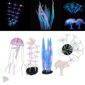 Aquarium Jellyfish Décoration de corail, réservoir de poisson Glowing Décorations Riche variété Silica Gel Durable pour réservoir de poissons pour aquarium