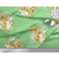 thumbnail image 2 of Soimoi Silk Fabric Leaves & Wild Flower Floral Printed Craft Fabric by the Yard 42 Inch Wide, 2 of 3