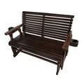 thumbnail image 5 of Innovaze 4.5 Ft Wooden Patio Glider with Cup Holder, Weather Resistant, Deep Brown, 5 of 9