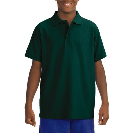 Jerzees School Uniform Short Sleeve Wrinkle Resistant Performance Polo Shirt (Little Boys & Big Boys)