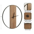 thumbnail image 6 of Kate and Laurel Ladd Modern Numberless Round Wall Clock, 32 Inch Diameter, Hazelnut and Black, Decorative Minimal Metal and Wood Clock for Living Room Decor, 6 of 10