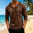 thumbnail image 6 of Vxararl3/4 Sleeve Hoodies for Men Trendy Hooded Graphic Sweatshirts Fall Winter Fleece Hoodies Big and Tall Loose Sweaters Coffee 3XL, 6 of 6