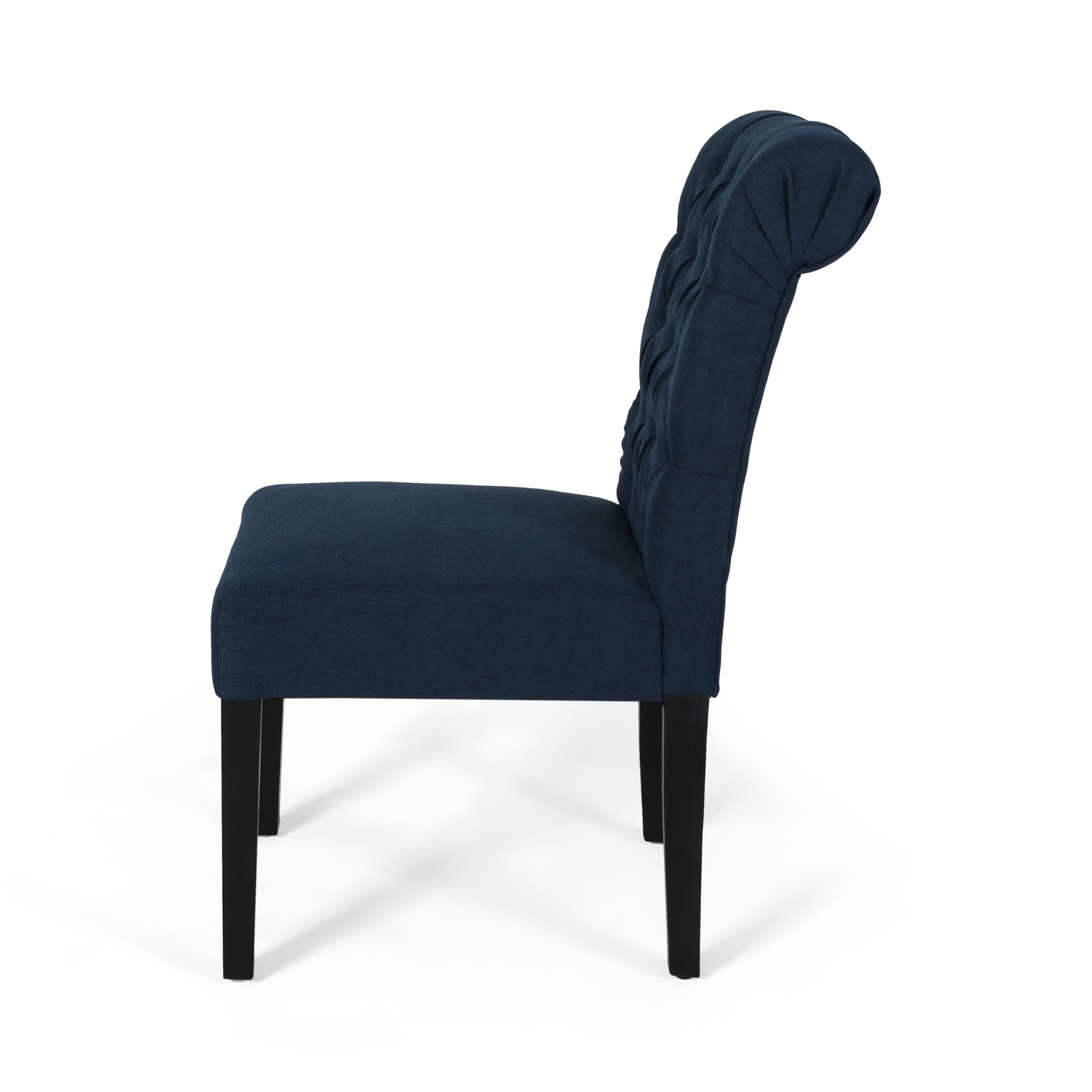 Noble House Cullon Contemporary Fabric Dining Chairs, Set of 2, Navy Blue