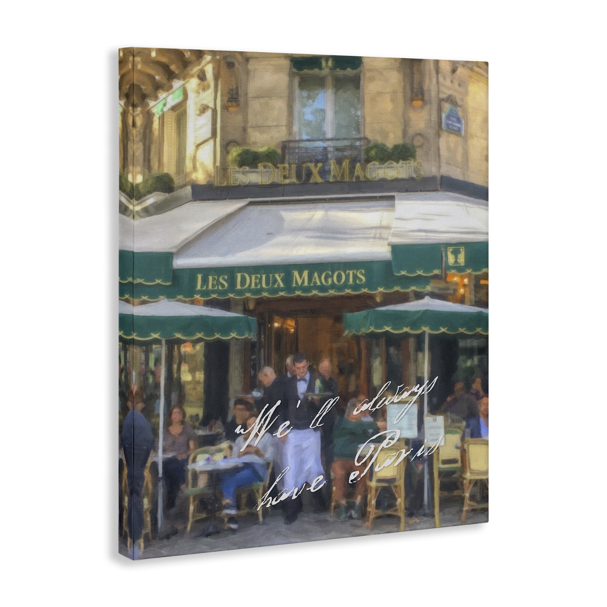 Stupell Industries Always Have Paris Bistro Buildings & Architecture Painting Wrapped Canvas Art Print Wall Art, 16 x 20