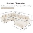 thumbnail image 2 of 117''x79'' Oversized Cloud Modular Sectional Sofa|Corduroy L Shaped Couch with Ottoman|Deep Seat|Extra-Wide Armrests|Ergonomic Design|Easy Assembly|for Living Room,Apartment,Office - Beige, 2 of 9