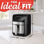 Gourmia 7 QT Air Fryer, 10 Presets, FryForce 360°, Digital, Stainless Steel