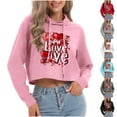 thumbnail image 7 of FAWUUDO Valentines Gift for Her Womens Hooded Sweatshirt Long Sleeve Pullover Printed Graphic Casual Romantic Cozy Holiday Wear Pink 2XL, 7 of 7