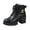 Black, variant on EKVAHL Women's Lace‑Up Combat Boots, Faux Synthetic Platform Booties, Chunky Block Heel Ankle Boots for Outdoor Street Wear Pink