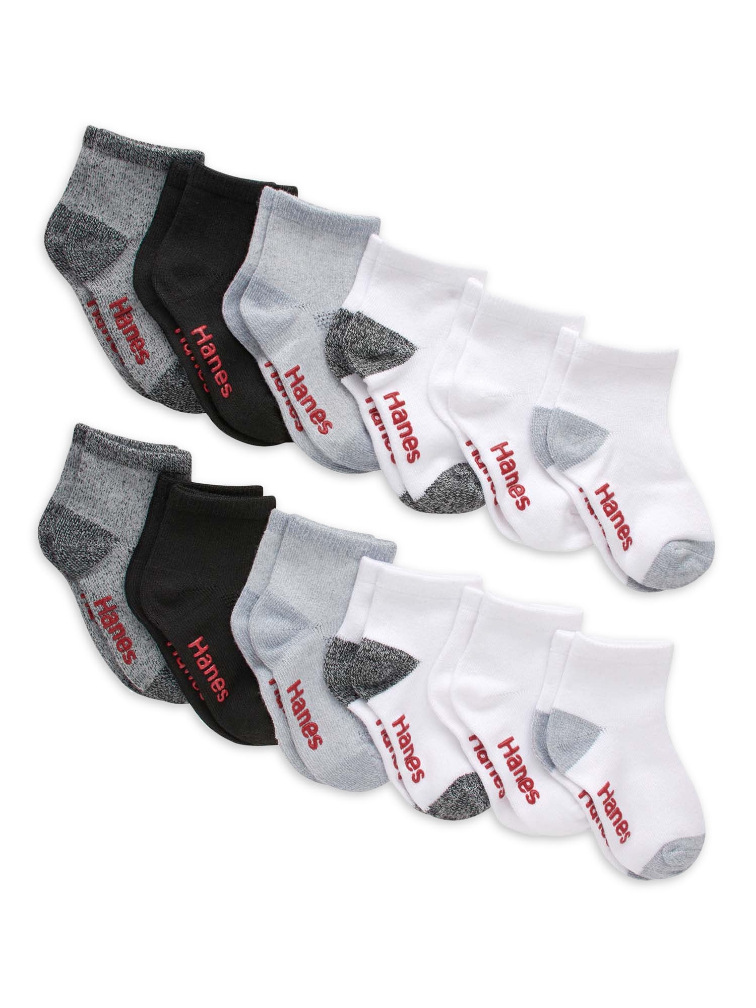Hanes Toddler Boys Ankle Socks, 12 Pack, Sizes 12M5T
