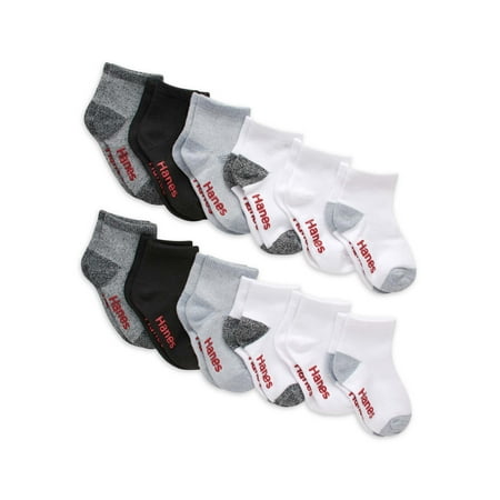 Hanes Toddler Boys Ankle Socks, 12 Pack, Sizes 12M-5T
