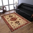 thumbnail image 2 of Rugsotic Carpets Hand Knotted Wool and Silk Area Rug, 6'x9', Rectangle, Gold Red, Oriental Handmade Low Pile Rug for Living Room Bedroom, 2 of 5