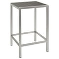 thumbnail image 3 of Modway Shore 3-Piece Wood & Aluminum Patio Pub Set in Silver and Gray, 3 of 7