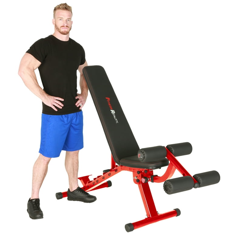 FITNESS REALITY 2000 Super Max XL High Capacity NO GAP Weight Bench with  Detachable Leg Lock-Down 
