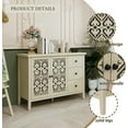 thumbnail image 7 of LFGUIZO 2 Door 3 Drawer Sideboard Buffet Cabinet, Accent  with Hollow Carving and Adjustable Shelves, Credenza for Living Room, Hallway, Natural, 7 of 7