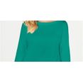 thumbnail image 2 of KAREN SCOTT Womens Green 3/4 Sleeve Boat Neck Top Size: M, 2 of 3
