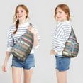 thumbnail image 4 of Vintage Inspired Crossbody Bag - Lightweight Durable Boho Chic Chest Pack with Adjustable Strap Earthy Tones for Women, 4 of 4