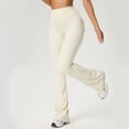 thumbnail image 5 of Sevpuikl Women's Flared Yoga Leggings High Waist Butt Lifting Tummy Control for Gym Pilates Workout Bootcut Pants Solid Color(White,XL), 5 of 6