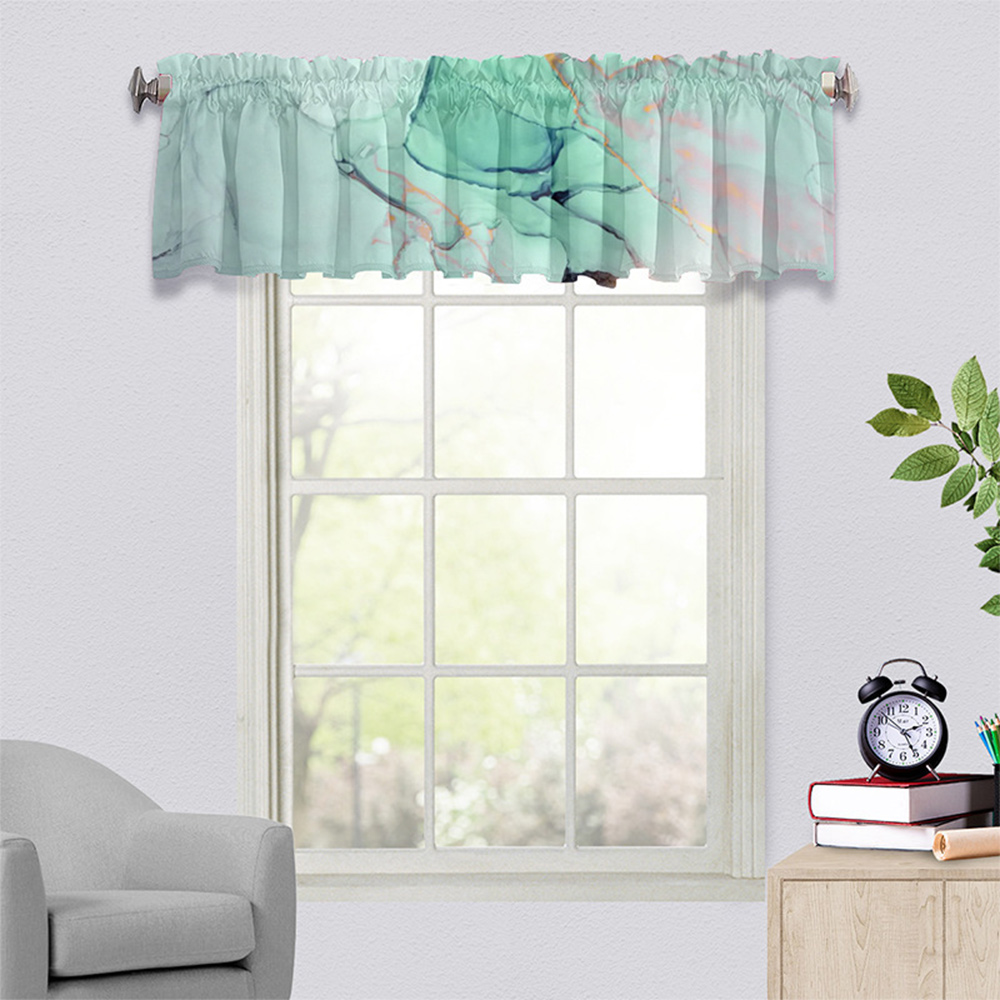 Yipa Straight Short Curtains Valance Luxury Living Room Topper Window