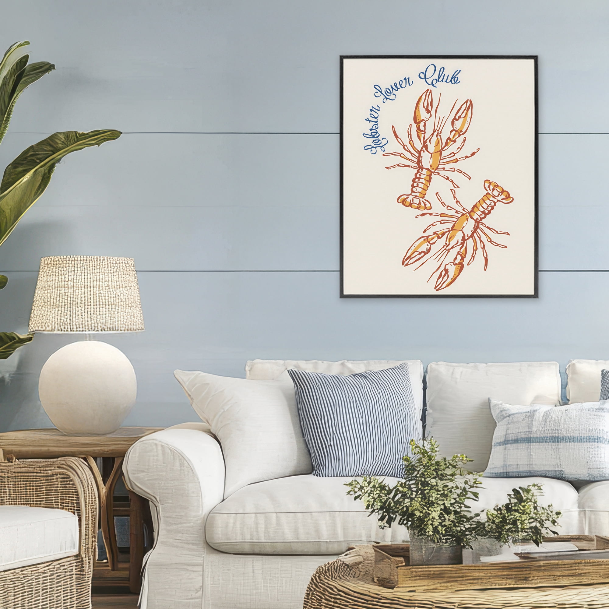 Stupell Industries Lobster Lover Club Black Framed Giclee Art, design by The Prints Vibe