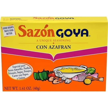 Pack of 2 Goya Sazón, Seasoning With Azafran, 1.41 Oz