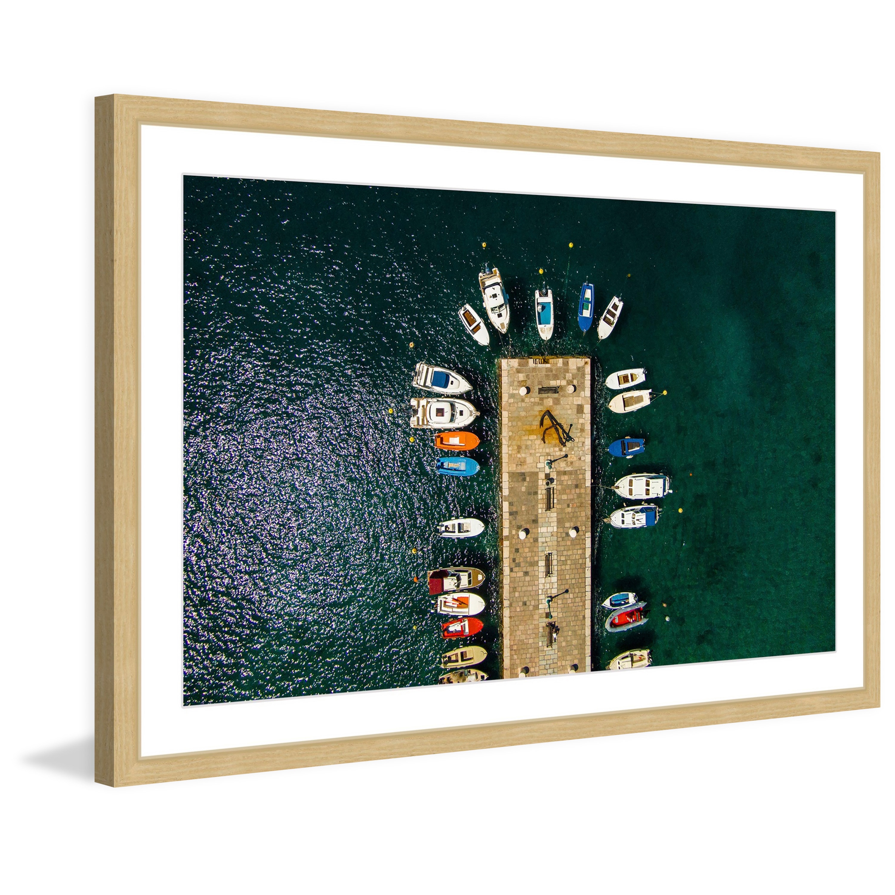 Marmont Hill - "Boats Docked" by Karolis Janulis Framed Painting Print
