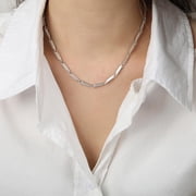 Simple Silver Chain Layered Necklaces For Women, Statement Stainless Steel Adjustable Choker Necklace Summer Prom Jewelry Gift[o7738]