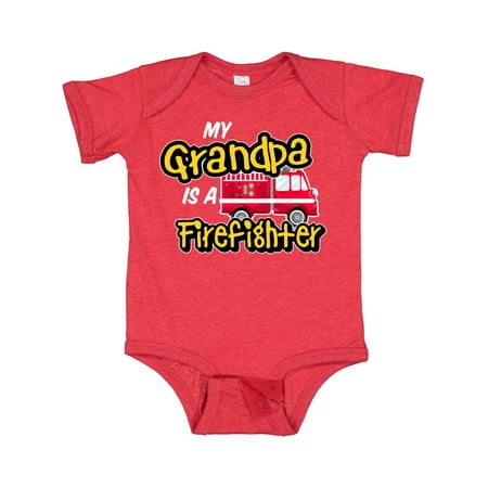 

Inktastic My Grandpa is a Firefighter with Fire Truck Gift Baby Boy or Baby Girl Bodysuit