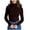 32#Brown, variant on Ribbed Turtleneck Tops for Women Long Sleeve Stretch Thermal, Lightweight Base Layer Undershirt Blue ONE SIZE