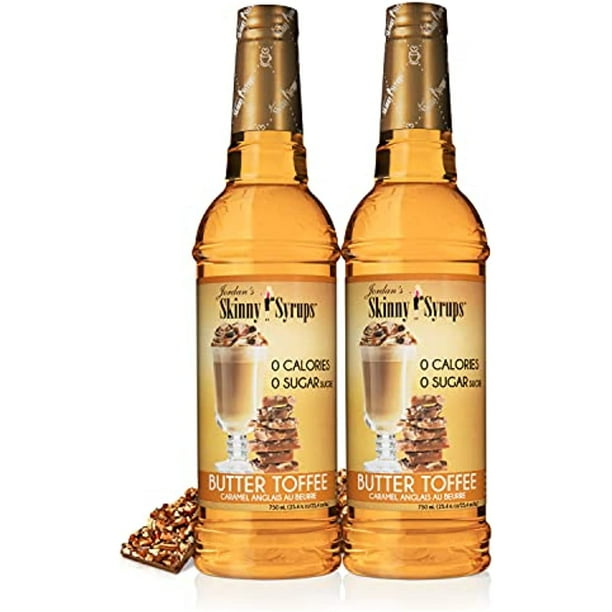 Jordans Skinny Syrups Butter Toffee, Sugar Free Flavoring Syrup, 25.4 Fl Oz Bottle (Pack Of 2