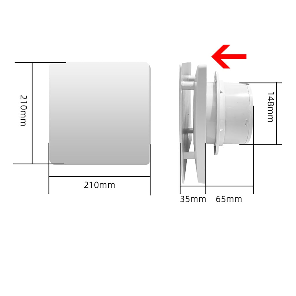 Low Noise Ventilation Fan Bathroom Exhaust Fan Kitchen Air Extractor Duct Fan for Window Wall Ceiling Mount Easy Use