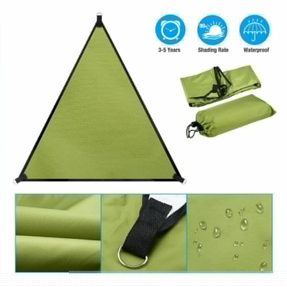 thumbnail image 2 of Triangle Sun Shade Sail Sand 280GSM/300D Canopy Sail Shade Cloth UV Block for Patio Garden Outdoor Backyard10' x 10' x 10'-Sky Blue, 2 of 7