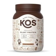 KOS Nature Powered Organic Plant Protein Powder, Chocolate Flavor, 13.75 Oz