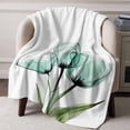thumbnail image 3 of Throw Blanket for Couch Tulips Flower Soft Fleece Flannel Blankets Cozy Lightweight Blanket for Home Sofa Living Room Green Floral Bed Throws 40" x 50", 3 of 9