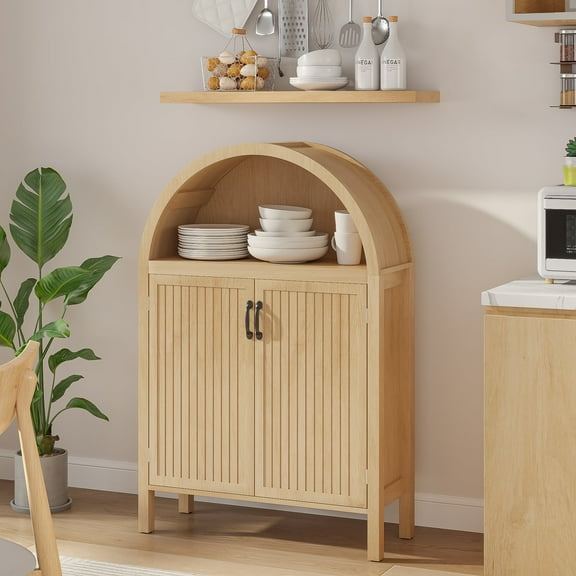 Fiogmub Sideboard Buffet Cabinet, Modern Storage Cabinet with 2 Doors, Wood Credenza Buffet Sideboards