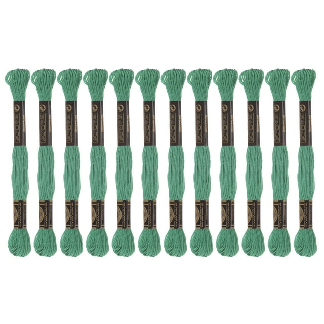 Unique Bargains Fil à Broder Vert Mer, 8 m, 12 Écheveaux