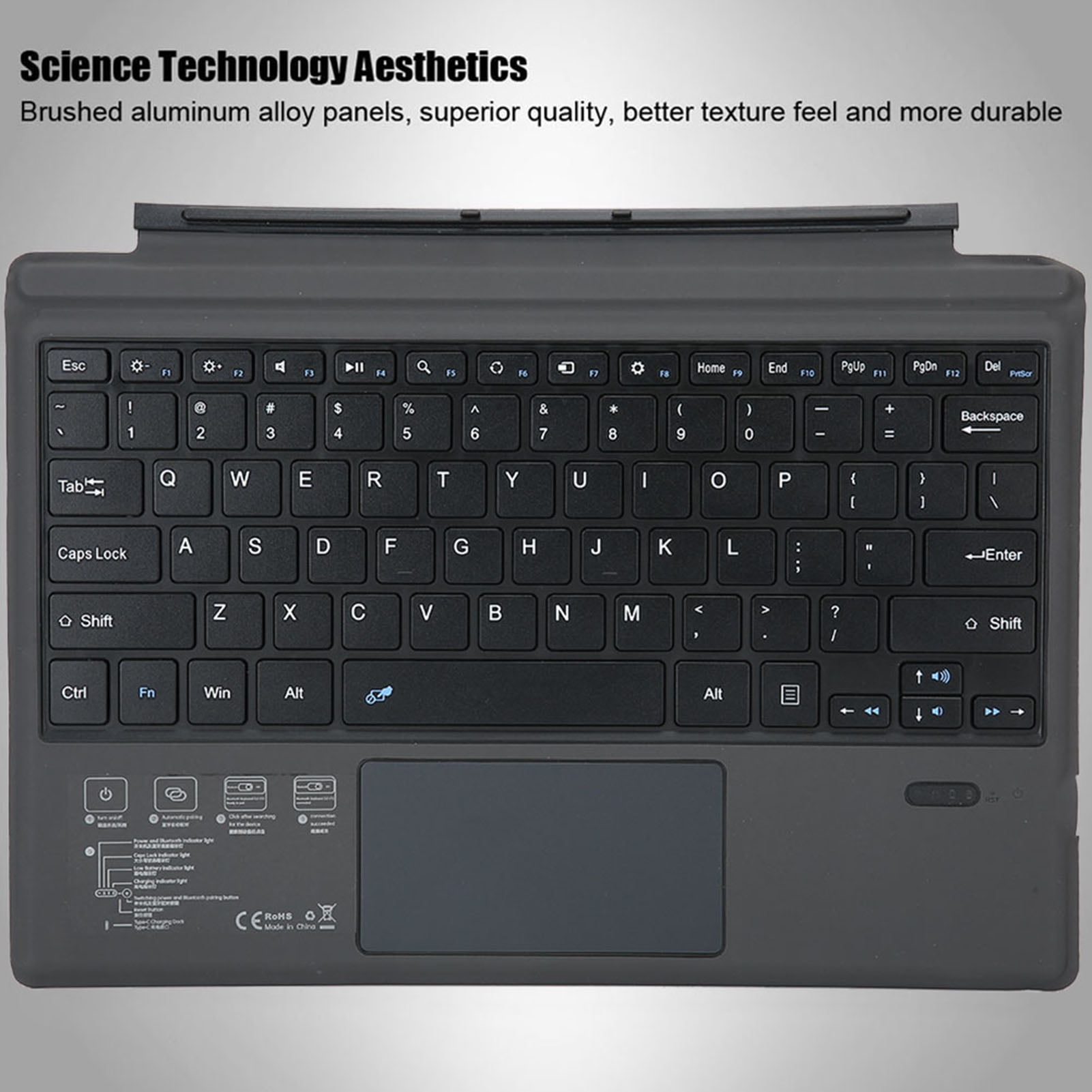 Bluetooth Wireless Magnetic Absorption Slim Keyboard For Microsoft surface pro3/4/5 Tablet PC