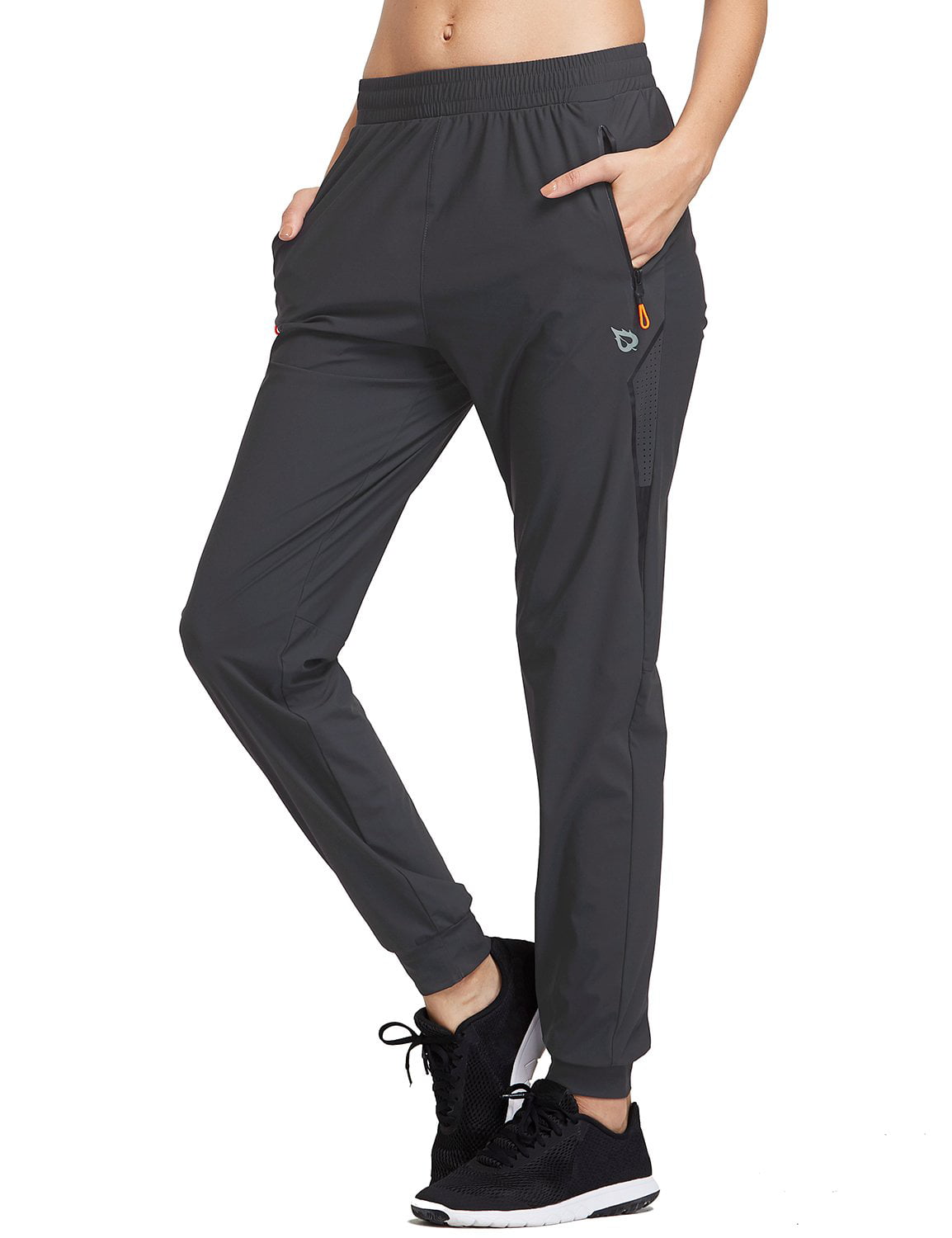 BALEAF Women's Fleece Lined Pants Sweat Casual Work Pull On Straight Leg Slacks with Zipper Pockets 