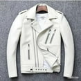 thumbnail image 4 of Men's Faux Leather Jacket Zip-UP Pockets Adjustable Waist Belt Motorcycle Bomber Jackets(S-5XL), 4 of 7