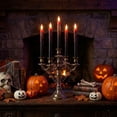 thumbnail image 5 of 6 Pcs Black LED Taper Candles with Remote Halloween Decorations Flickering Flameless Candles with Red Drip Effect for Halloween Spooky Decor Home Party, 9.84In, 5 of 7