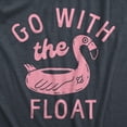 thumbnail image 2 of Womens Go With The Float T Shirt Funny Pink Flamingo Pool Floatie Joke Tee for Ladies Womens Graphic Tees, 2 of 9