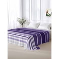 thumbnail image 5 of Purple Ombre Stripe King Size Flat Sheet, Wrinkleproof & Fadeproof Cooling Flat Bed Sheet Only, Farmhouse Striped Gradient Breathable Soft Bedding Top Sheets 105 x 98 Inches, 5 of 8