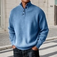 thumbnail image 2 of Sweatshirts for Men 2026 Fall Winter Long Sleeve Casual Stand Collar Plain Knitted Pullover Sweatshirt Mens Sweater, 2 of 5