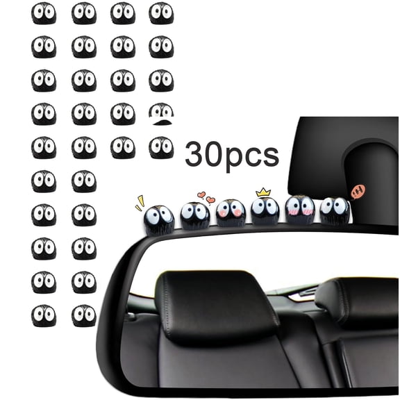 Soot Sprites Cartoon Car Interior Decoration, Car Rearview Mirror Dashboard Car Ornament Funny Gifts,Cute Anime Decor for Home Garden Office 30 Pcs