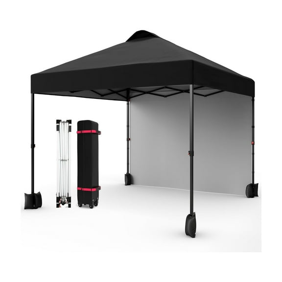 10x10 Pop Up Canopy with Sidewalls for Outdoor, Portable Canopy with One Push Setup, Easy Set-Up Waterproof Tent for Outdoor Party, Sun Shade for Wedding Backyard Garden Event