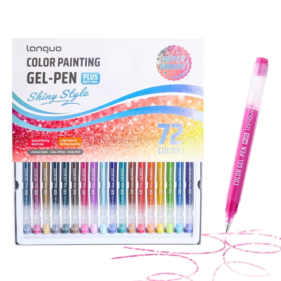 Set de 72 marcadores de gel con purpurina Languo para colorear adultos