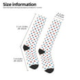 thumbnail image 5 of Fotbe Red Blue Polka Dots print Women's Men's Novelty Crew Socks Cotton Socks Knee High Socks for Walking,Running,Nurses,Pregnancy, 5 of 9