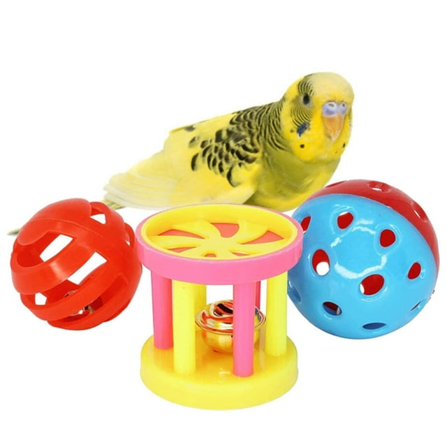 Bird Ringing Ball Puzzle Training Juguete Material Abs para Parrots Budgies Mascar Colgando Jugar con Bell Bird Supplies