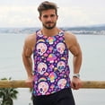 thumbnail image 6 of Honeii cute rainbow mushroom Skull Pattern Men's Workout Tank Top Casual Sleeveless Gym Muscle Shirts Bodybuilding Tee-Medium, 6 of 7