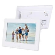 Greensen 7 pouces cadre photo numérique 1024 * 600HD réveil lecteur album télécommande, cadre photo d'alarme, cadre photo numérique